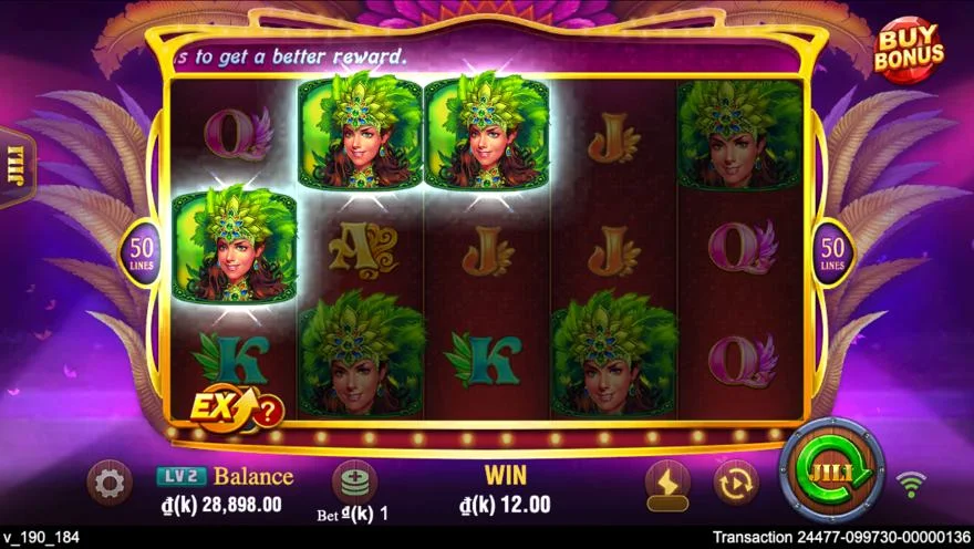 Ảnh bảng biểu tượng & tính năng game Samba (slot JILI) chơi tại LC79