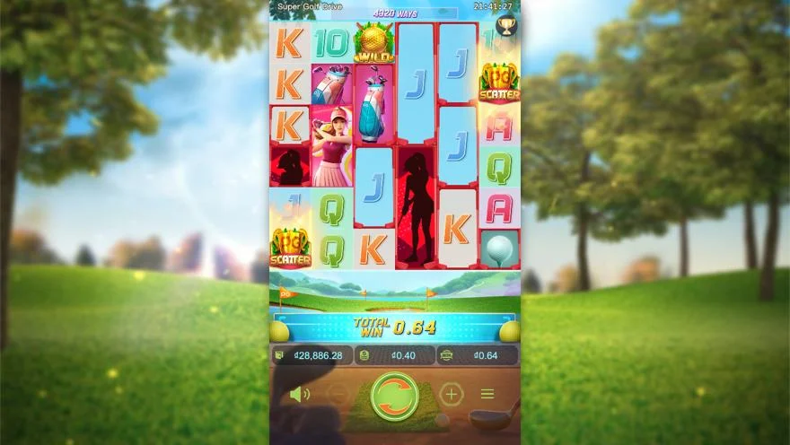 Ảnh màn hình gameplay game Super Golf Drive (slot PG) chơi tại LC79