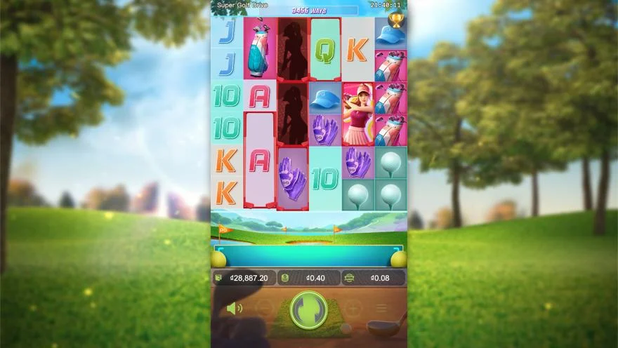 Ảnh bảng biểu tượng & tính năng game Super Golf Drive (slot PG) chơi tại LC79