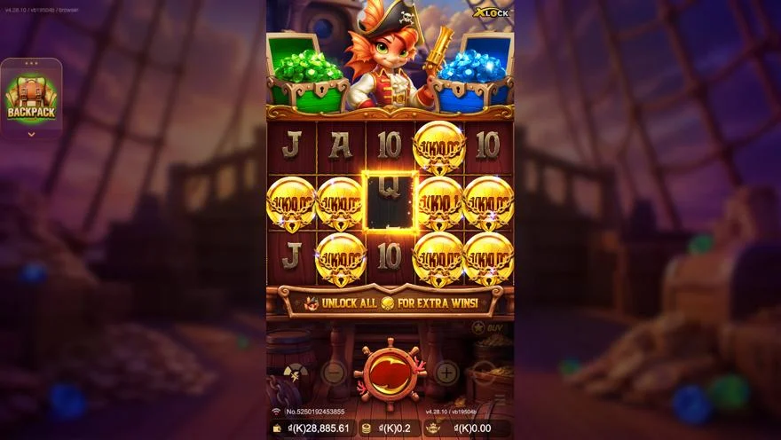 Ảnh màn hình gameplay game Voyage of Daring Queen X-Lock (slot JDB) chơi tại LC79
