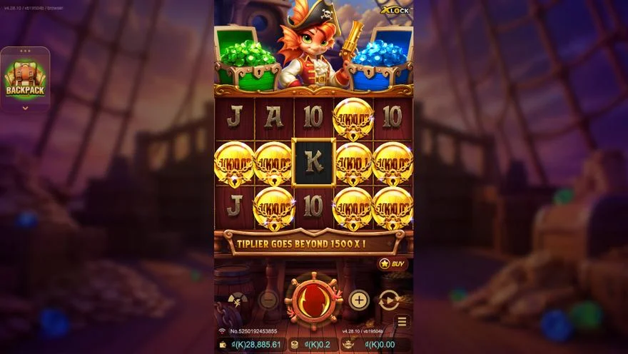 Ảnh bảng biểu tượng & tính năng game Voyage of Daring Queen X-Lock (slot JDB) chơi tại LC79